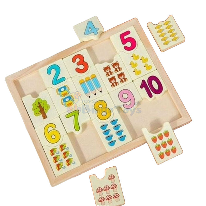 Wooden 1-10 Number with Pictures Puzzle Board