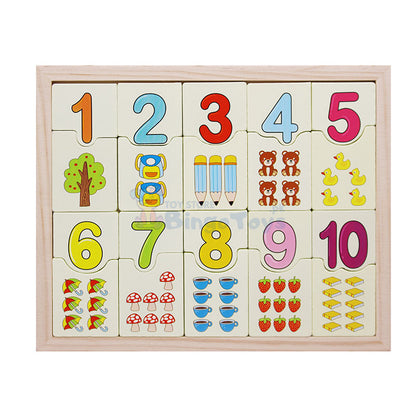 Wooden 1-10 Number with Pictures Puzzle Board