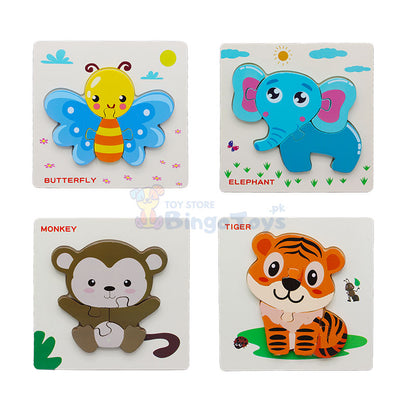 Wooden 3d Animal 4 Pcs Puzzle Board 1566
