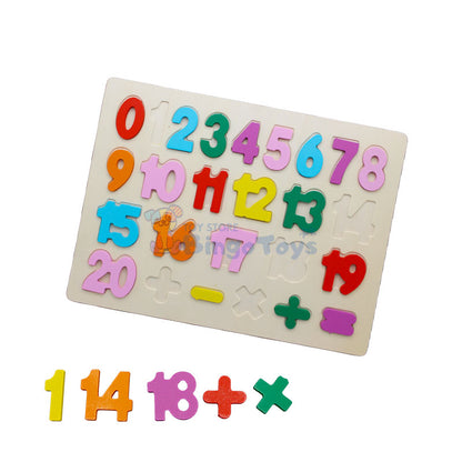 Wooden Number Puzzle Board 0 to 20 with Sign