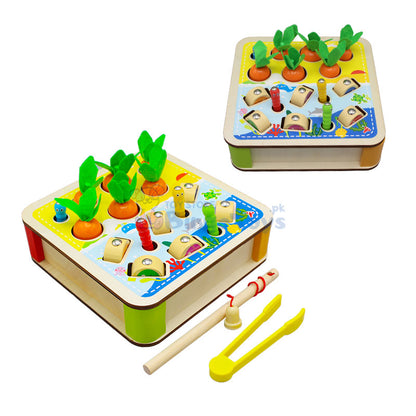 Wooden Catching insects and Fishing & Carrot Game