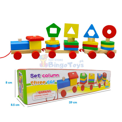 Wooden Didactic Train Set Column Three Train