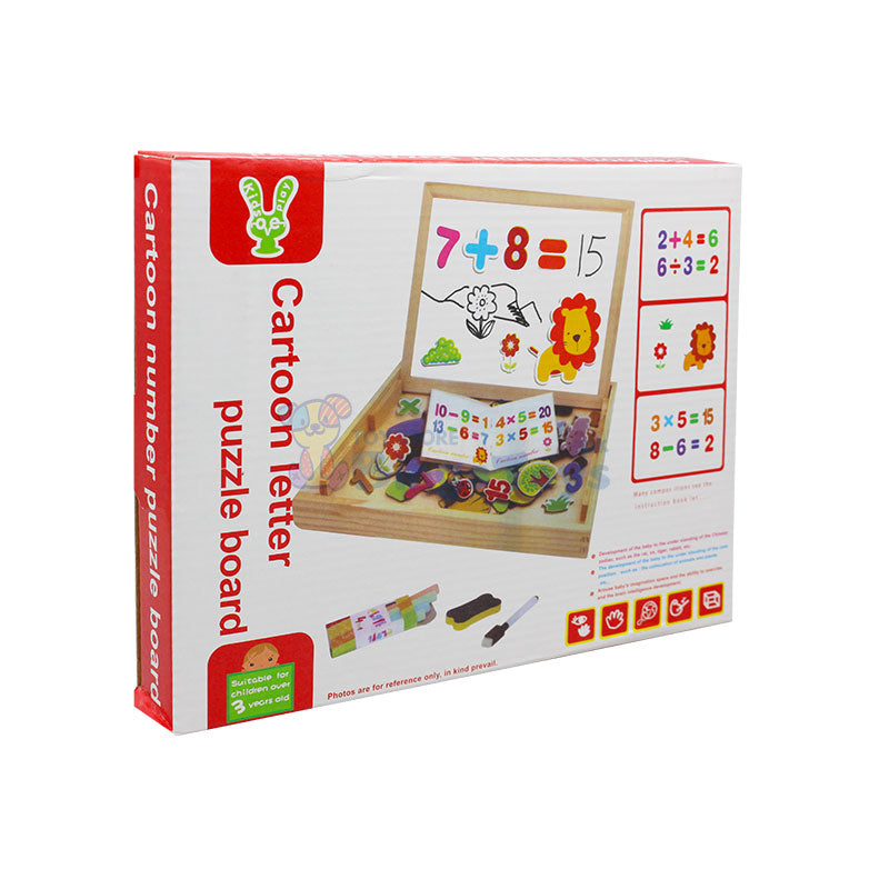 Wooden Educational Magnetic Cartoon Number Puzzle Board