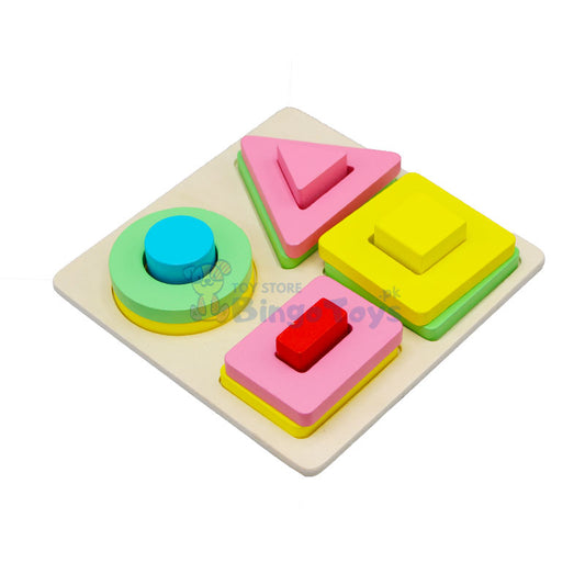 Colorful Geometric Shape Puzzle Board