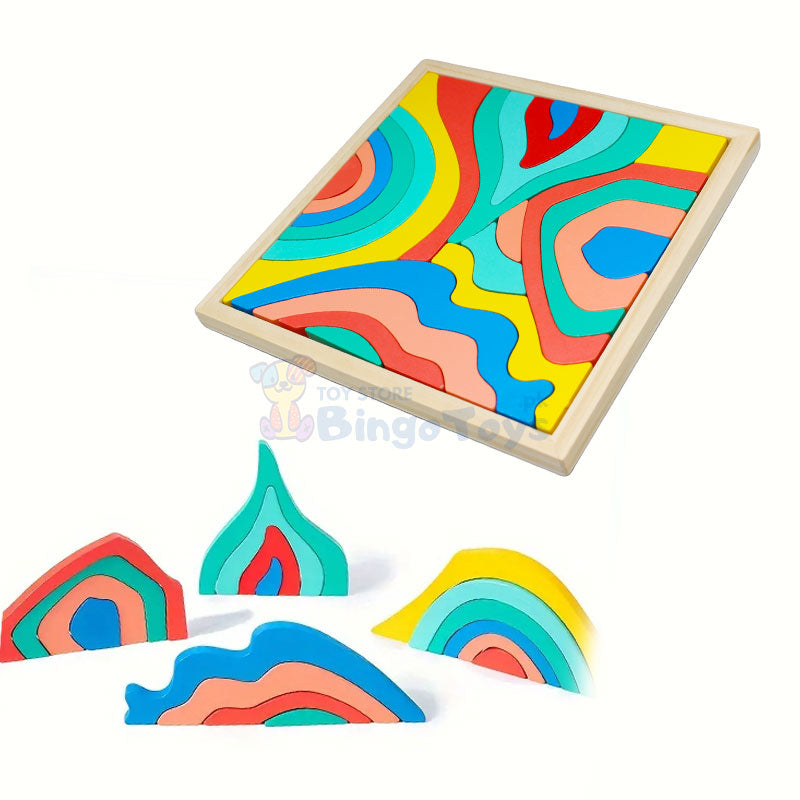 Wooden Four Elements Rainbow Puzzle Board