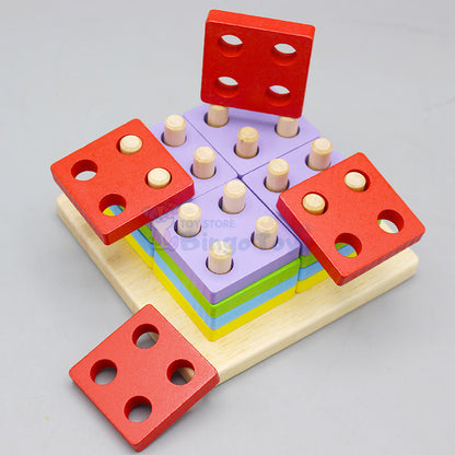 Wooden Logic Square Montessori Assembling Toy