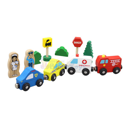 Wooden Magnetic Vehicles with Traffic Signals #1919