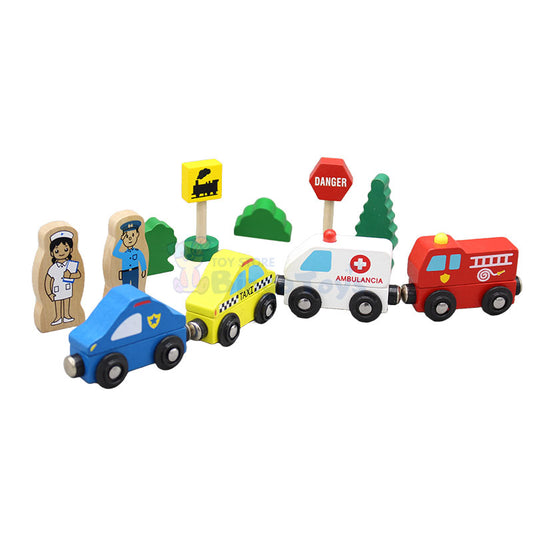 Wooden Magnetic Vehicles with Traffic Signals #1919