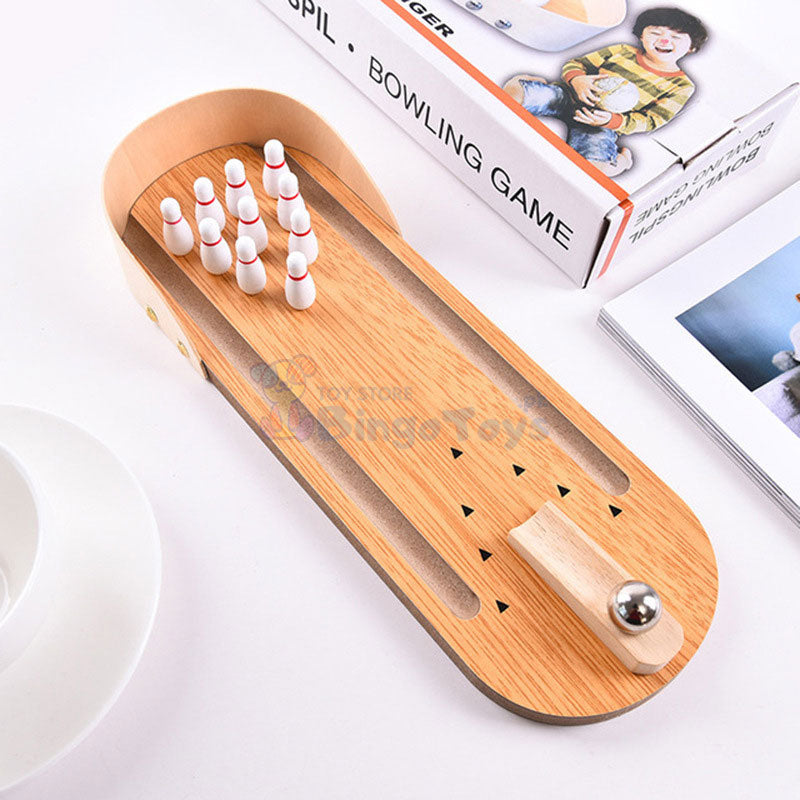 Wooden Mini Bowling Spil Game