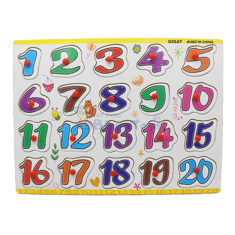 Wooden Number Peg Puzzle Board