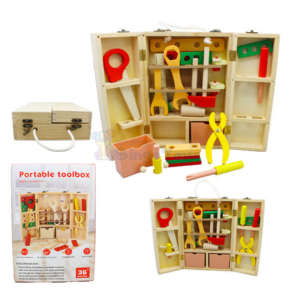 Wooden Portable Tool Box for Kids