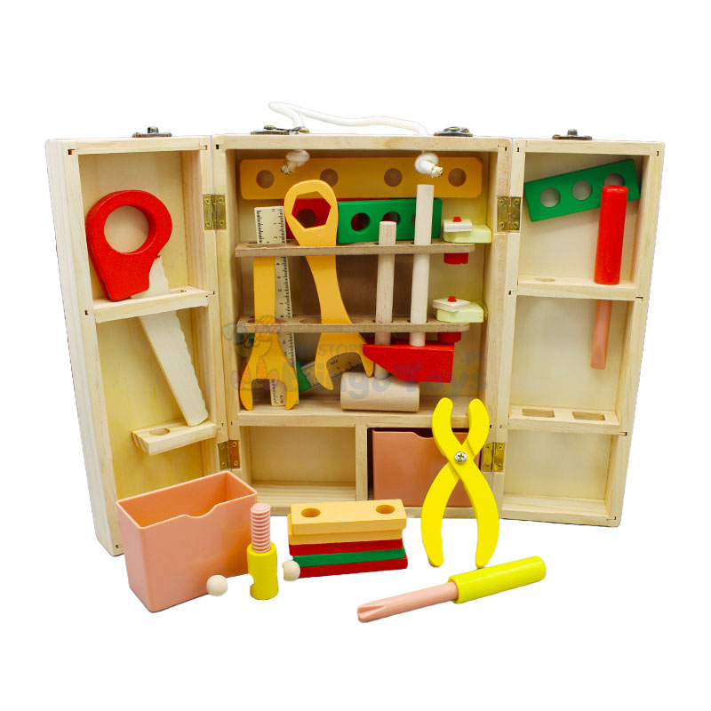 Wooden Portable Tool Box for Kids