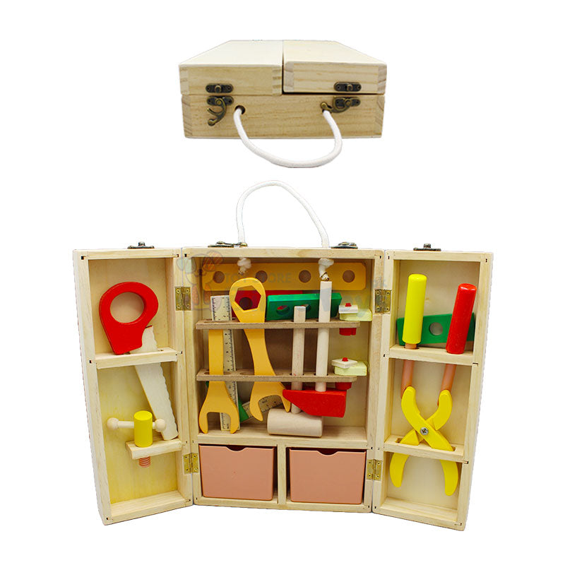 Wooden Portable Tool Box for Kids