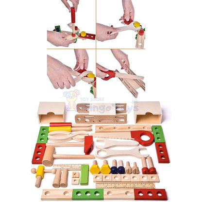 Wooden Portable Tool Box for Kids