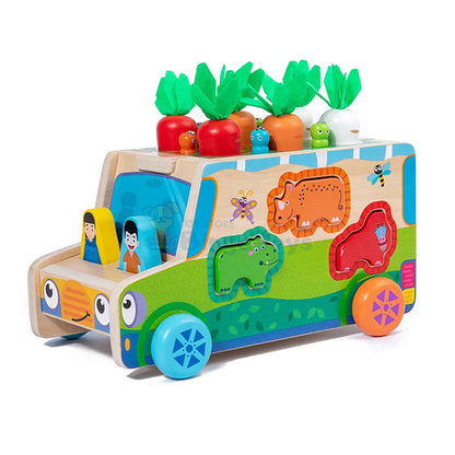 Wooden Multifunctional Animal Matching Radish Cart