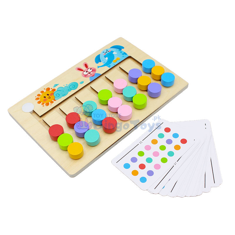 Wooden Slide Color and Shape Matching Toy