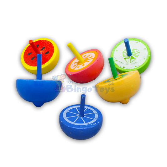 6 Pcs Wooden Spinning Top Toy