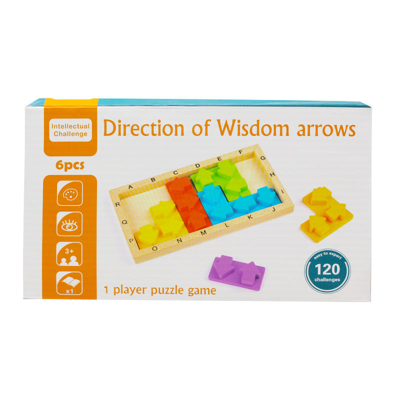 6 PCS Wooden Wisdom Arrows Game