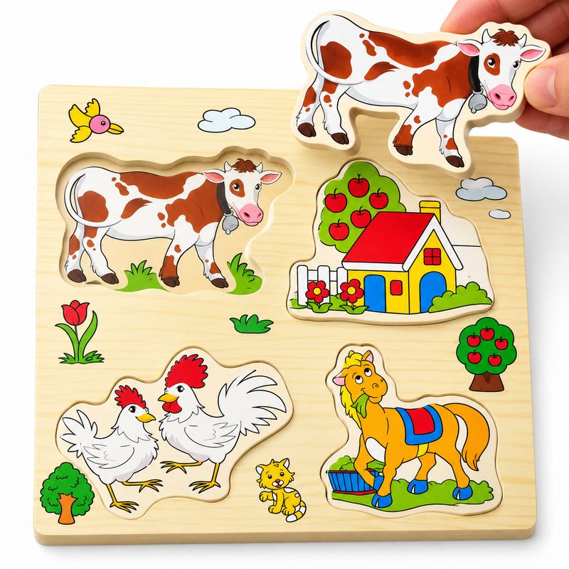 Wooden 3D Chunky Puzzle Board