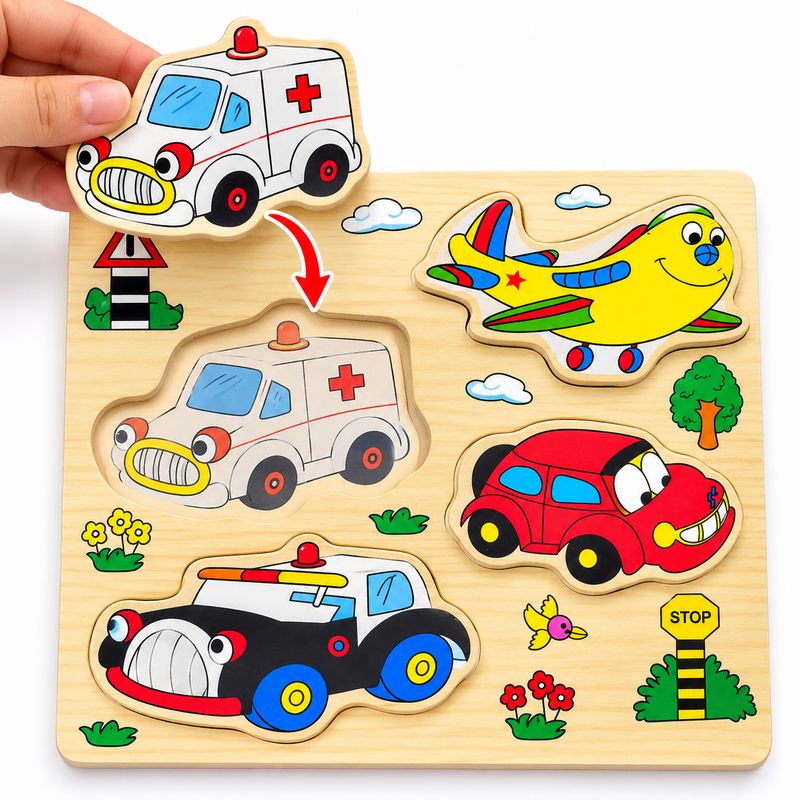 Wooden 3D Chunky Puzzle Board