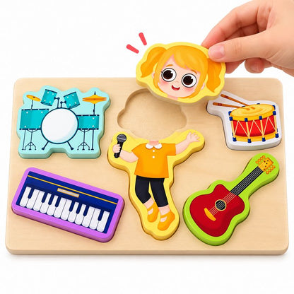 Wooden 3D Professions 6 Pcs Puzzle Board 02172