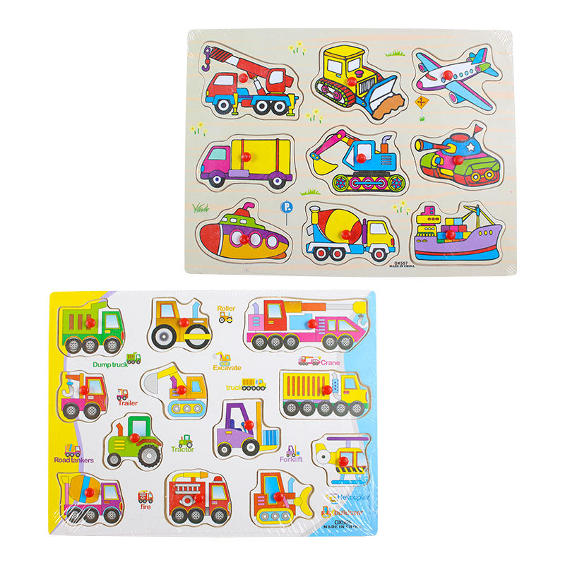Colorful Wooden Peg Board (Vehicles) – GTW-3023
