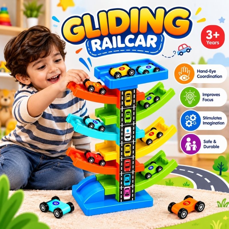 Gliding Railcar Track Set for Kids 00788