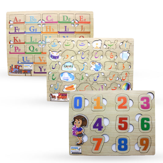 3in1 Wooden Puzzle Board