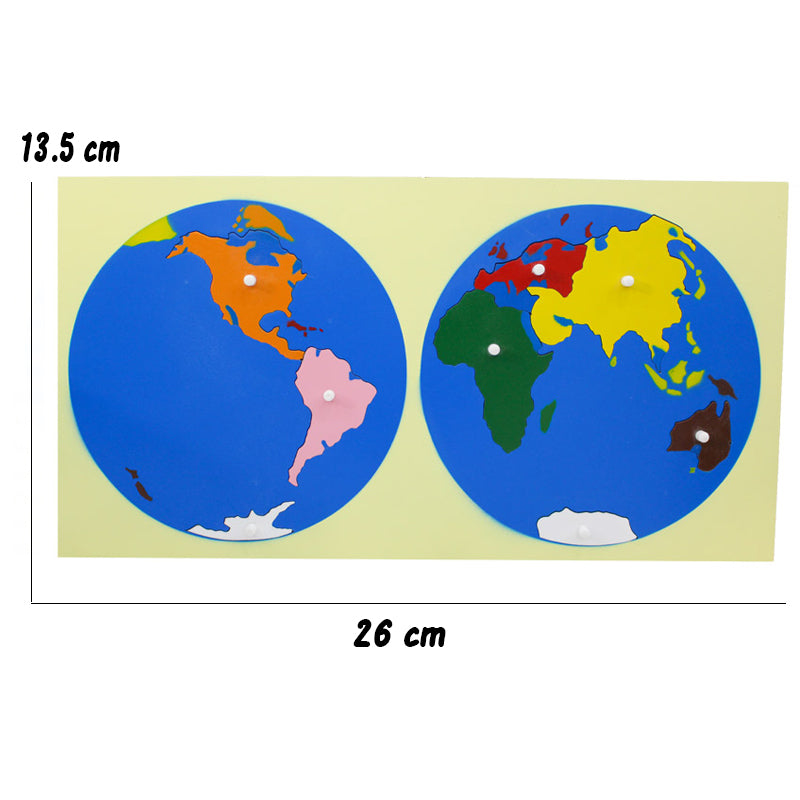 Wooden Montessori Puzzle Map of World