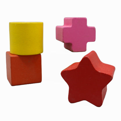 6 PCs Wooden Shapes Cylinder