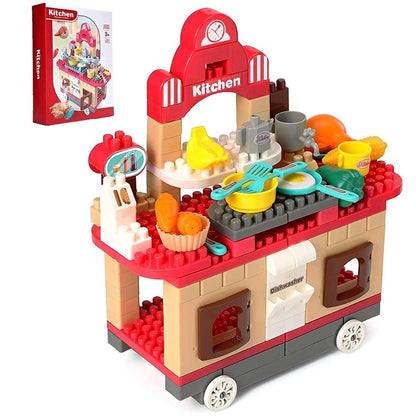 116 PCs DISENNI Kitchen Cart Building Blocks