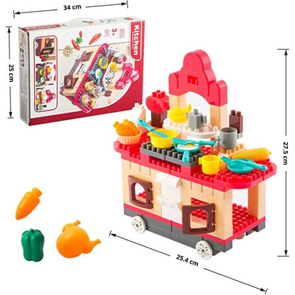 116 PCs DISENNI Kitchen Cart Building Blocks