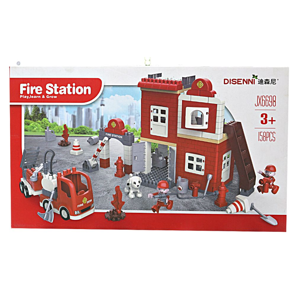158 PCs Fire Station Building Blocks