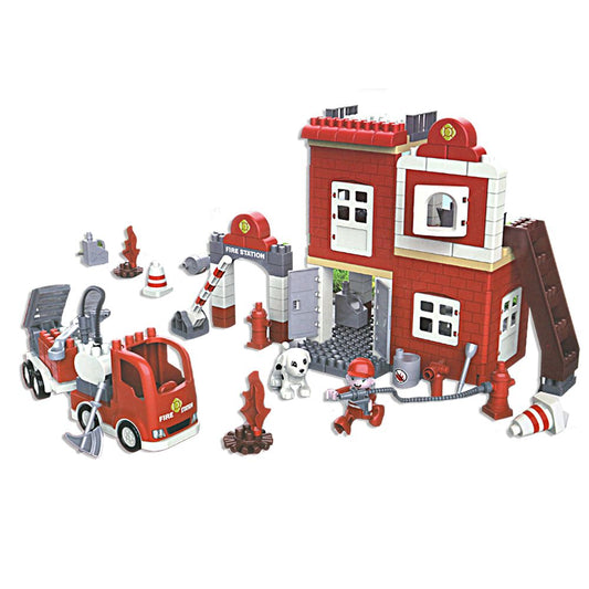 158 PCs Fire Station Building Blocks