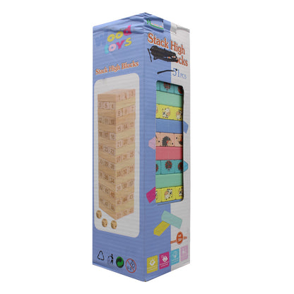 51 Pcs Wooden Stacking Tower