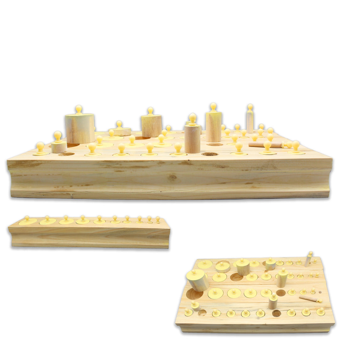 Wooden Montessori Teaching Cylinder Socket Blocks