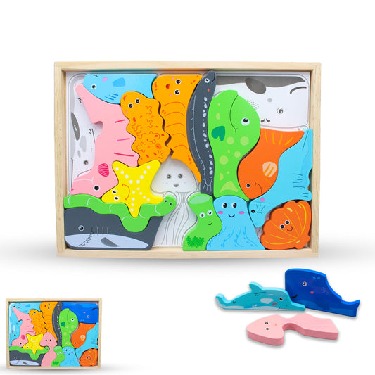 Wooden Three Dimensional Ocean Puzzle