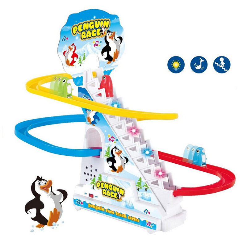 Penguin Race Set with Flashing Lights and Music