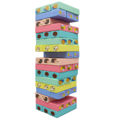 51 Pcs Wooden Stacking Tower