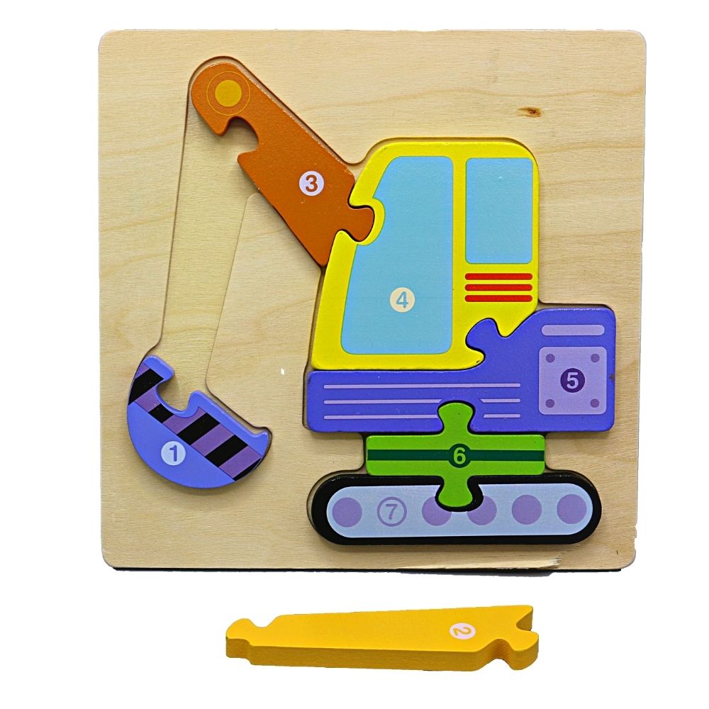 3D Wooden Shapes Numbers Board (1-7)