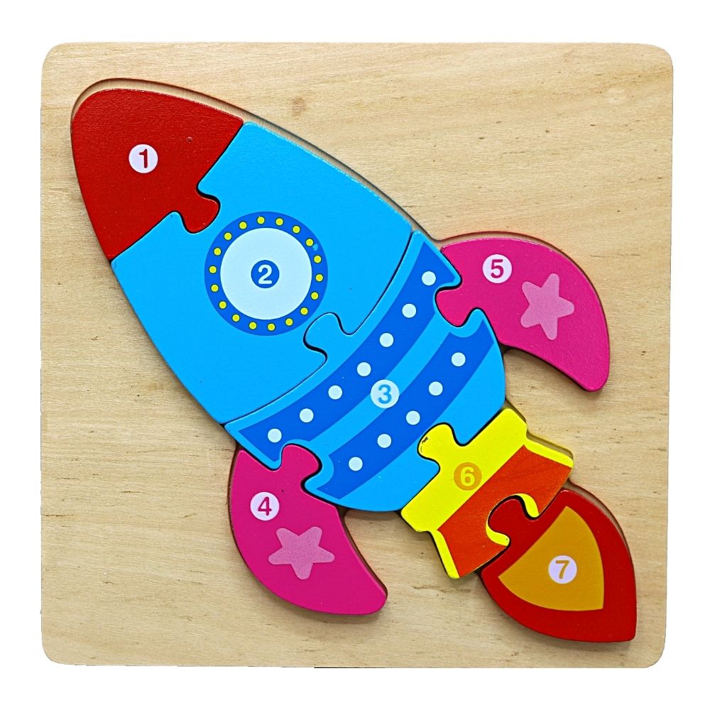 3D Wooden Shapes Numbers Board (1-7)