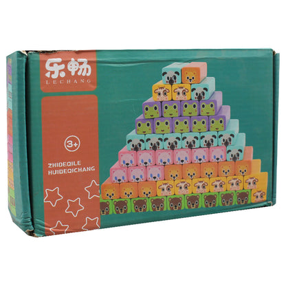 55 PCs Wooden Stacking Blocks