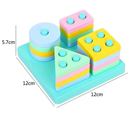 4 Column Colorful Wooden Toy – Square