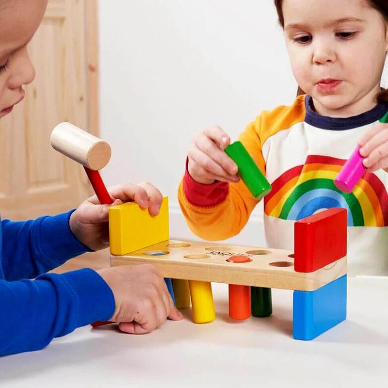 Wooden Pounding Bench Knocking Hammer Toddler Toy