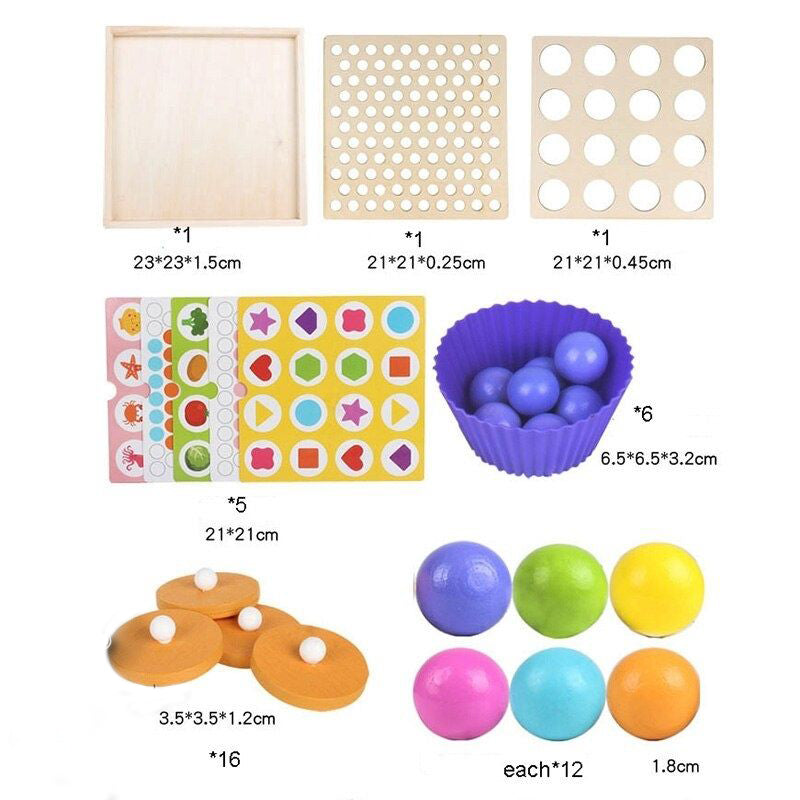 Wooden Beaded Memory Game 2 in 1