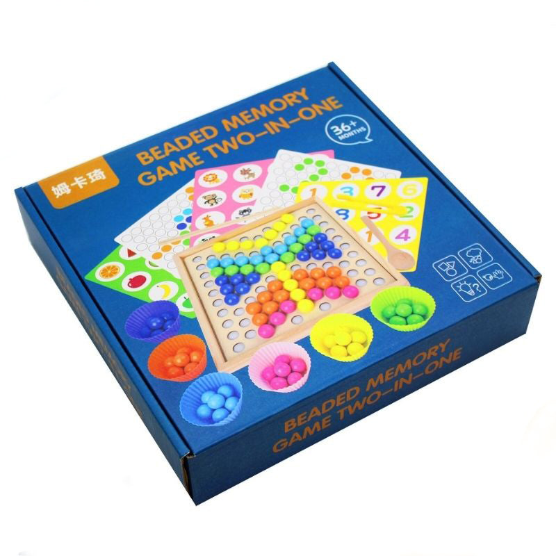 Wooden Beaded Memory Game 2 in 1