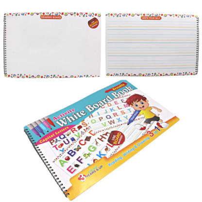 3 in 1 Reusable Activity White Board Book(Capital Letters)