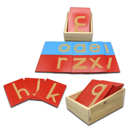 Montessori Small Alphabet Sandpaper Letters with Boxes