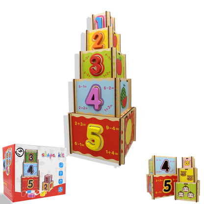 Wooden Nesting Blocks with Numbers