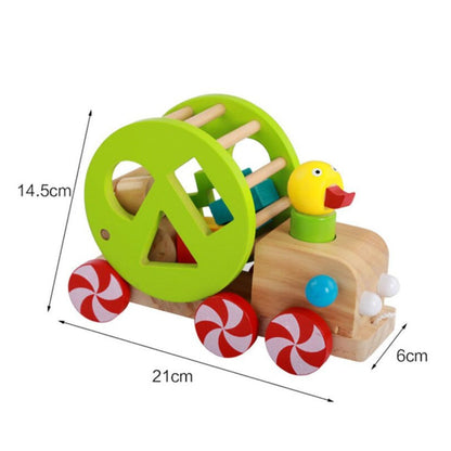 Wooden Duckling Pull Cart Toy